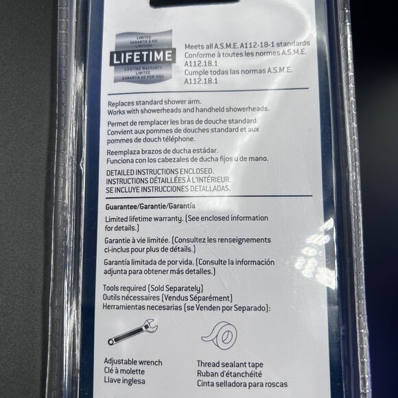 Aqua Source Shower Arm Replacement Brushed Nickel Finish 0143520 - Picture 4 of 5